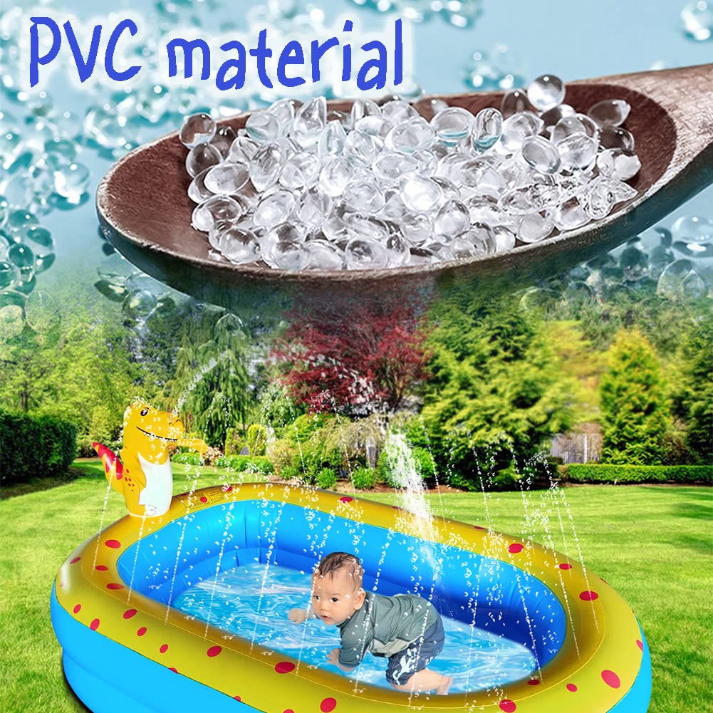 Inflatable Swimming Pool for Kids with Sprinkler, 67x41x32in Family Size Backyard Summer Water Play