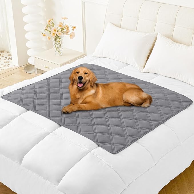 Smiry Waterproof Dog Bed Cover Blanket 40x50, Soft Reversible Pet Blanket, Washable Leakproof Cats Dogs Couch Cover for Sofa, Couch, Furniture, Grey/Grey