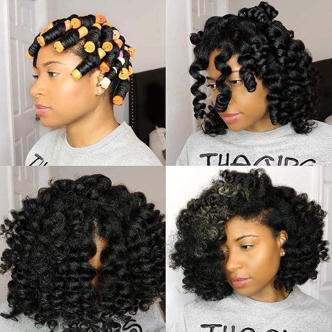 60pcs Perm Rods Set for Natural Hair Cold Wave Rods Hair Rollers for Women's Long Medium short Hair Curler Styling DIY Hairdressing ToolsÃ¯Â¼ÂOrangeÃ¯Â¼Â