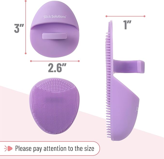 Slick- Silicone Facial Cleansing Brush, 4 Pack, Silicone Face Scrubber Exfoliator, Face Exfoliator Scrubber, Facial Scrubber for Face Cleanser Brush, Exfoliating Face Scrubber, Face Brush
