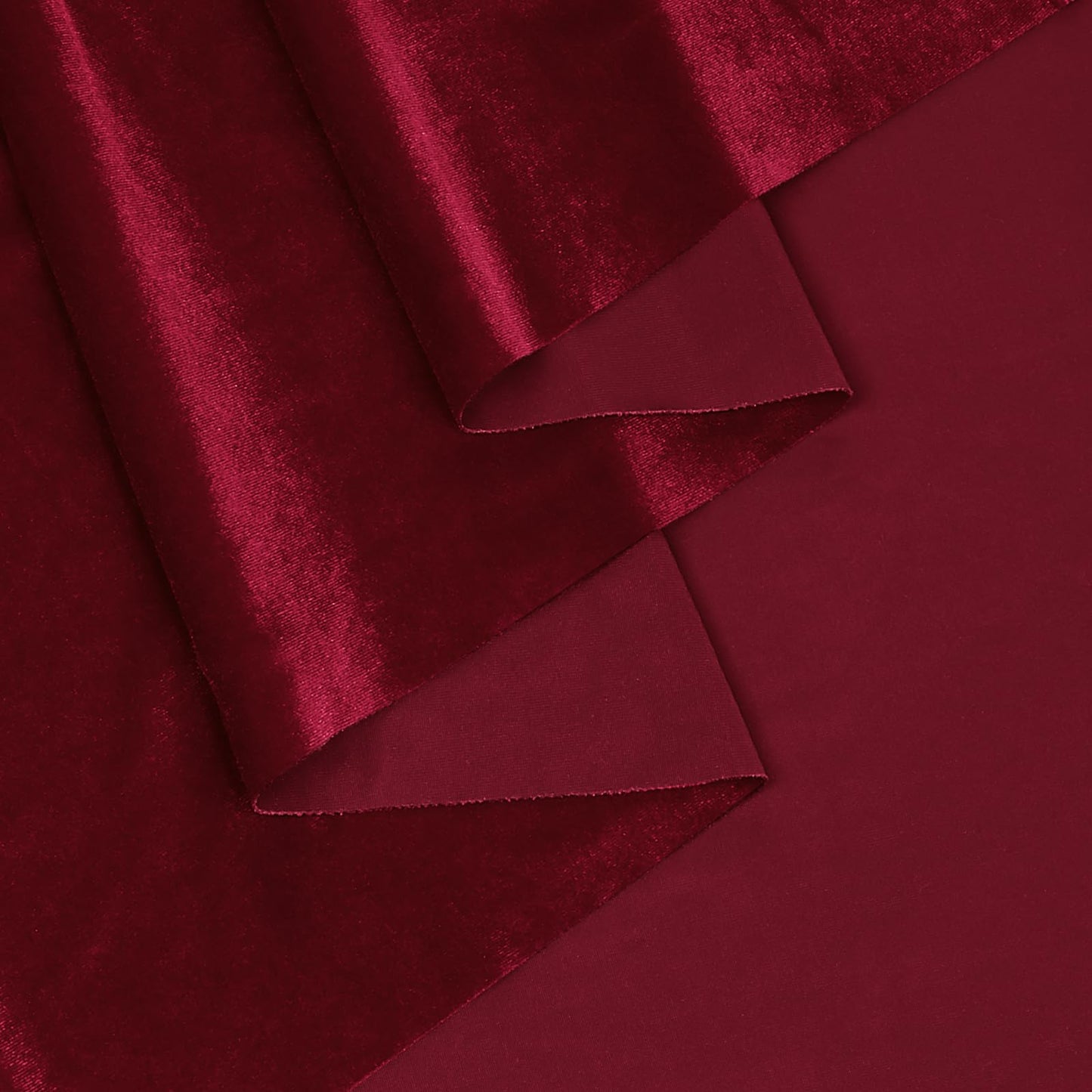 KKJIAF Burgundy Stretch Velvet Fabric 60 Inch Wide, 2 Yard Soft Stretchy Fabric for Sewing Clothes, Apparel, Costume, Crafts - 90% Polyester 10% Spandex