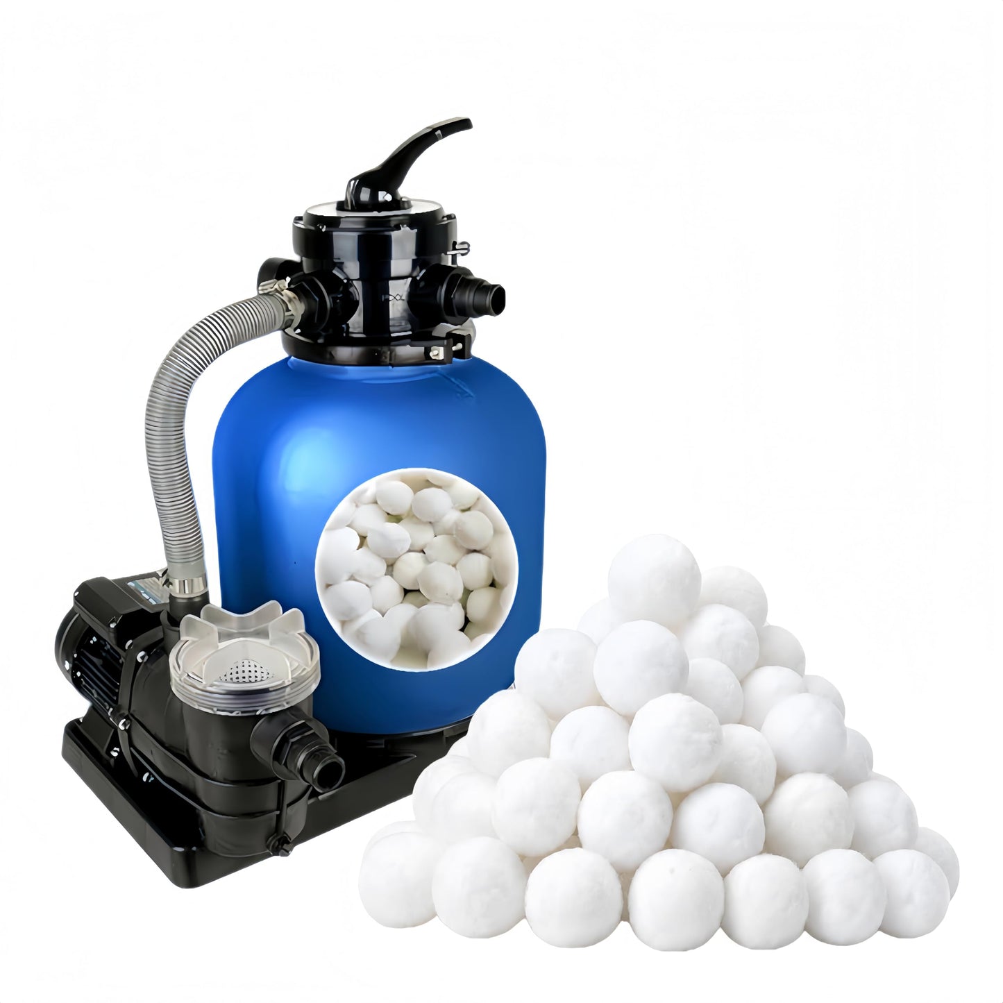 LYQC 3 lbs Pool Filter Balls Eco-Friendly Fiber Filter Media for Swimming Pool Sand Filters (Equals 50kg/100lbs Pool Filter Sand) (3, Pounds)