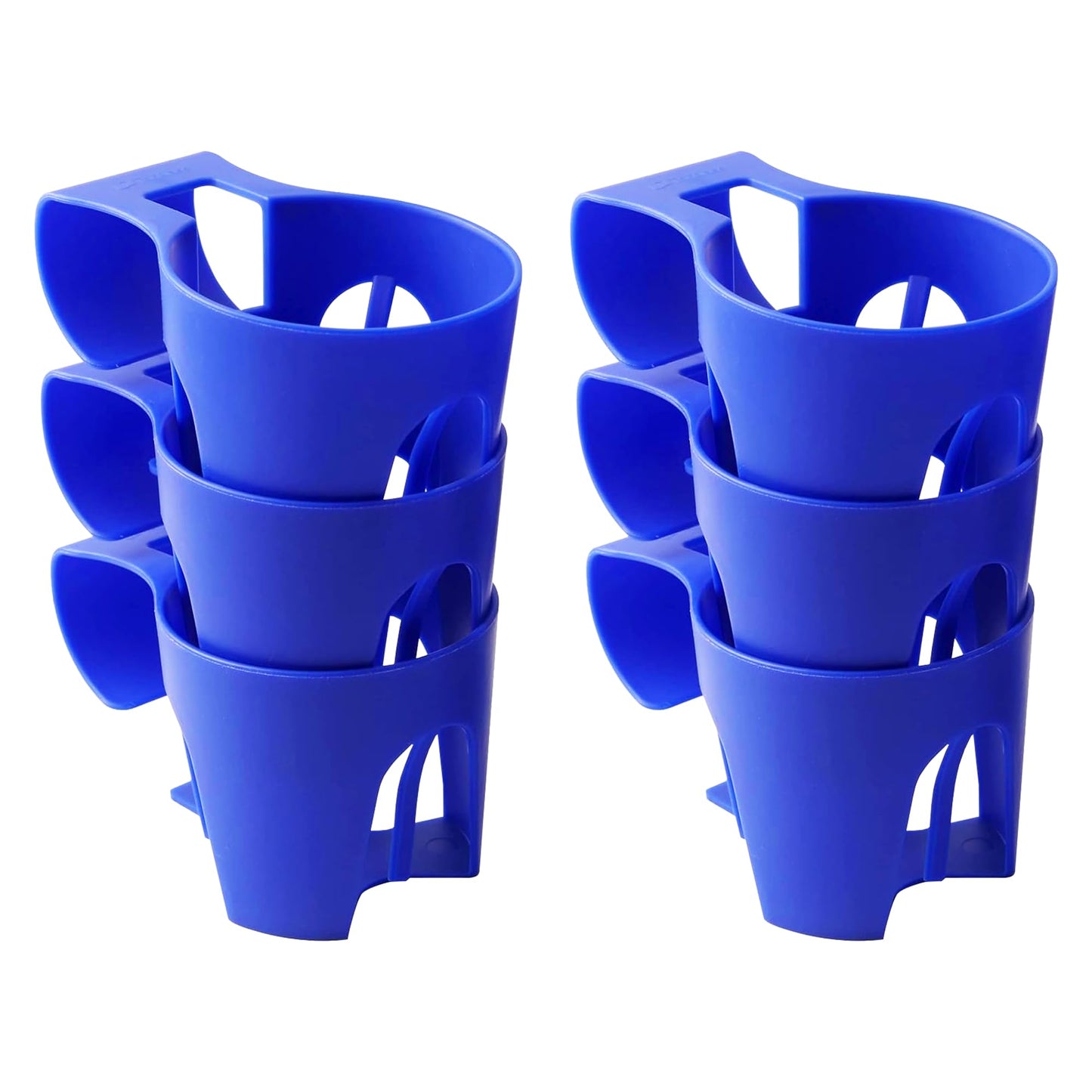 TonGass (6-Pack, Blue) Poolside Cup Holders Compatible with Above Ground Pools with 2 Inches or Thinner Round Top Bars - Strong and Durable Easy to Use Clip-On No-Spill Cup Holders