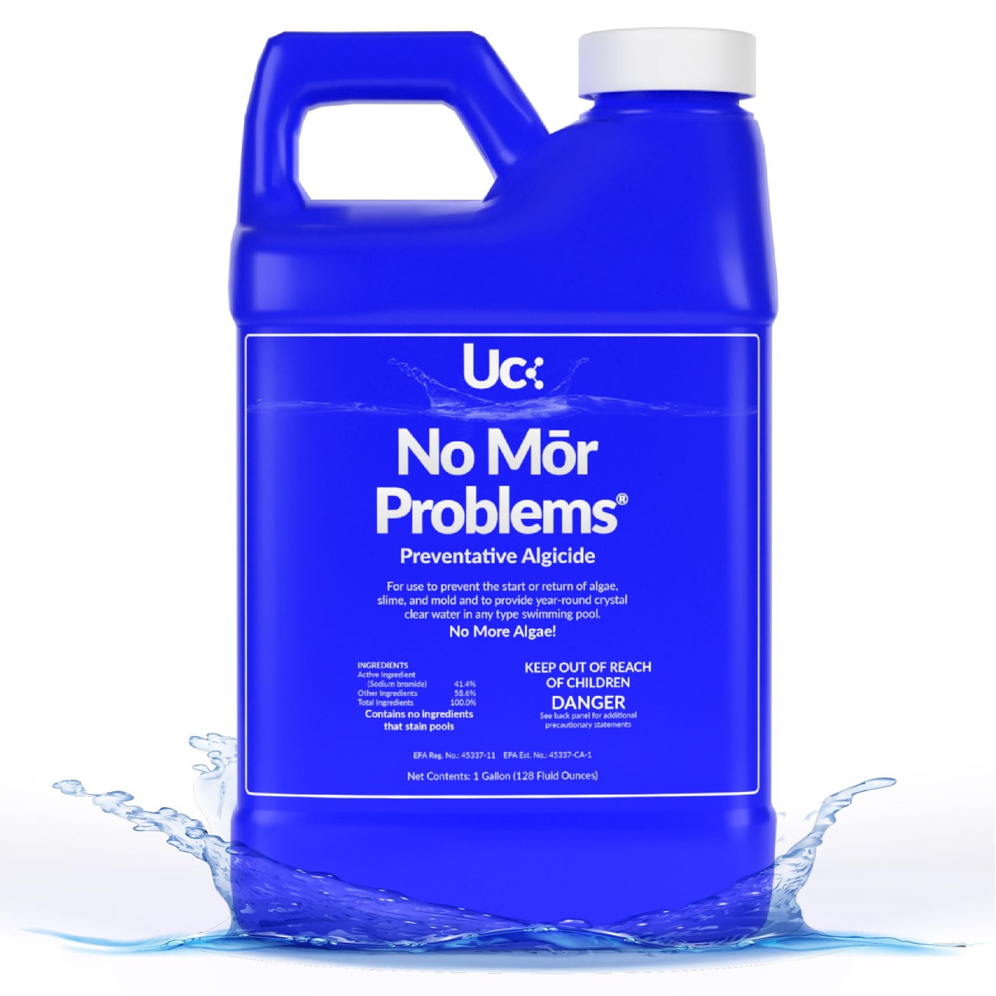 United Chemical No Mor Problems Pool Treatment – Weekly Maintenance Formula for Clean, Clear Water – Algae Preventer & Clarifier for Saltwater, Chlorine, Above & Inground Pools, 1 Gallon