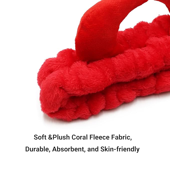 Devil Horn Facial Spa Headband - Cosmetic Makeup & Skincare Headband for Washing Face & Makeup (Red)