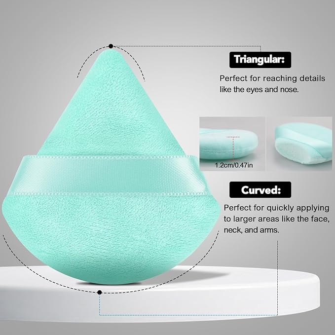 Pimoys 6 Pcs Powder Puffs, Face Soft Triangle Makeup Puff Makeup Sponge for Loose Powder