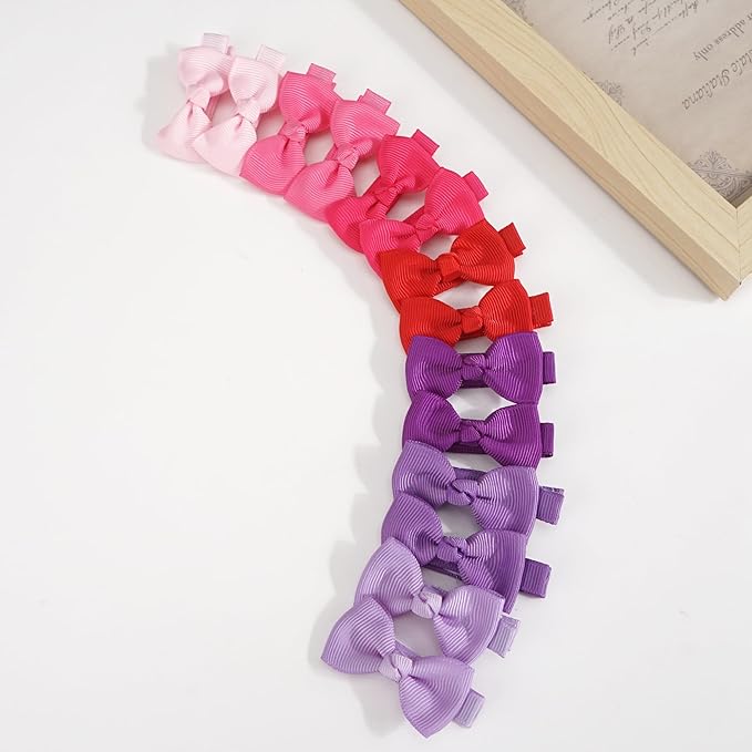 CÉLLOT Baby Hair Clips 40PCS Fully Lined Tiny 2" Hair Bows Alligator Clips for Infants and Toddlers in Pairs