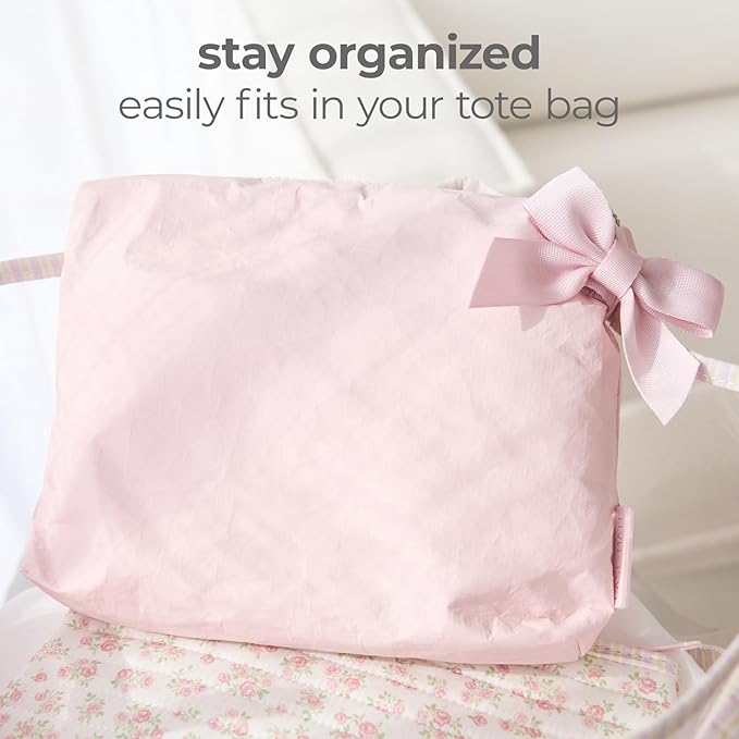 Case-Mate Essential Crinkle Makeup Bag - Waterproof Zipper Pouch - Daily Use Travel Pouch for Toiletries and Beach