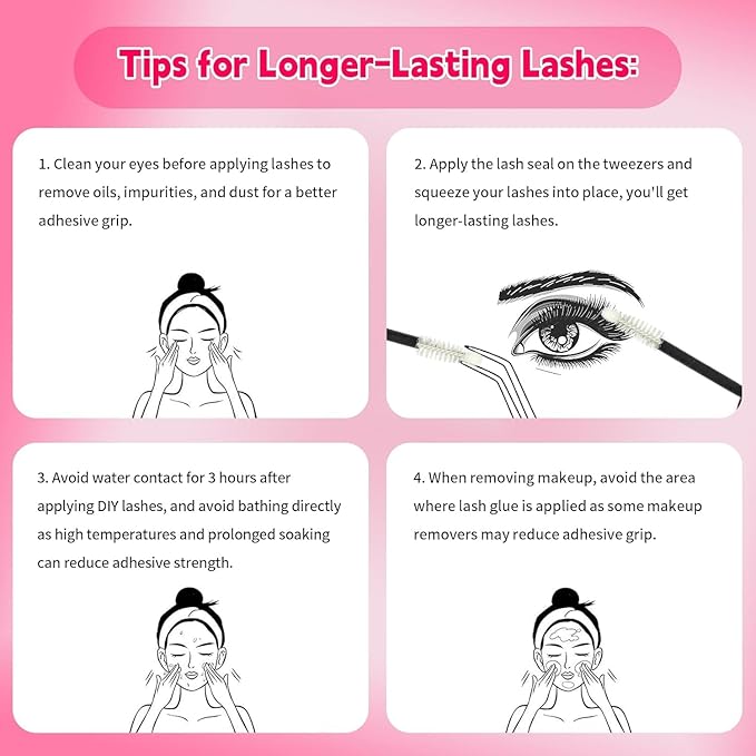 Lash Extension Kit DIY Lash Clusters Kit 400pcs Cluster Lashes Individual Lashes Eyelash Extension Kit with Lash Bond and Seal,Lash Remover,Lash Tweezers(30D+50D Cluster Kit,8-16mm)