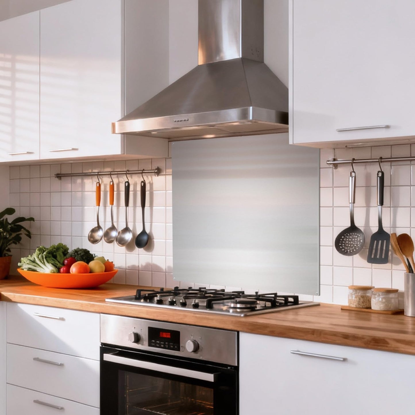 ONEEON Stainless Steel Backsplash ，24 x 30 Inch Range Hood Stove Backsplash Back Stainless Steel Sheet for Kitchen