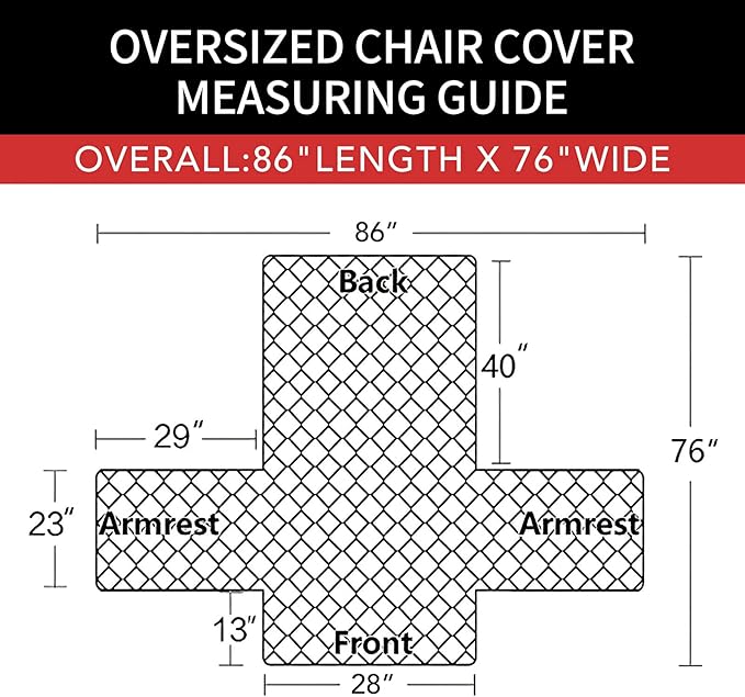 Easy-Going Oversized Chair Sofa Slipcover Reversible Sofa Cover Water Resistant Couch Cover Furniture Protector Cover with Elastic Straps for Pets Dog (Oversized Chair, Black/Black)