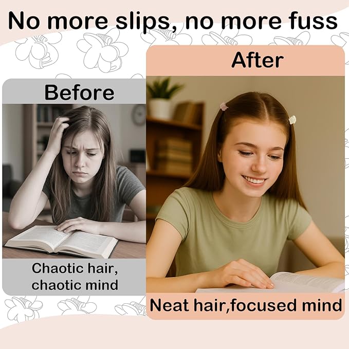 50Pcs Small Matte Hair Claw Clips, Mini Clips for Girls Women - Cute Tiny Claws for Thin Hair, Strong Grip, Neutral Color for Birthday, Christmas, Party Gifts
