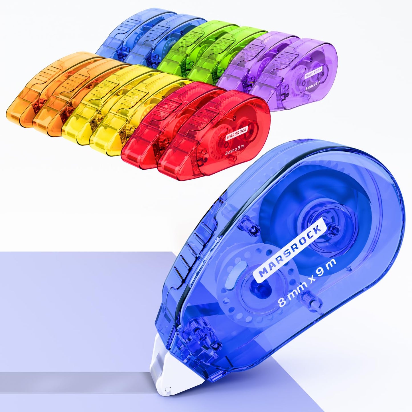 Marsrock Double-Sided Tape Roller for Scrapbooking 12-Pack (0.31IN x 30FT) Adhesive Tape Glue Runner, Scrapbook Supplies and Craft Supplies for Scrapbooking, Gift Wrapping and Photo Tape