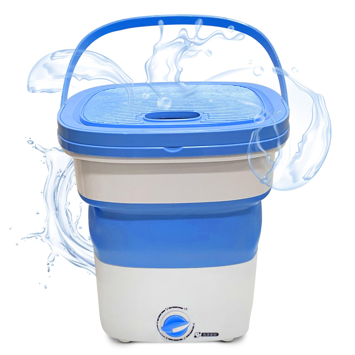 Pure Clean Portable Washing Machine 15L – Foldable Mini Washer for Baby Clothes, Underwear, Small Laundry – Compact Washing Machine for Apartments, Dorms, RV, Camping, Travel