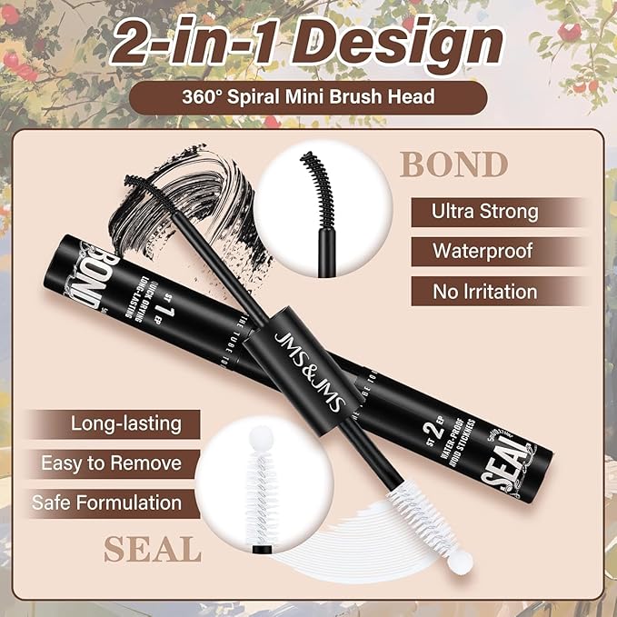JMS&JMS Lash Clusters Kit Lash Extension Kit with Lash Bond and Seal Eyelash Applictor Lash Extension Kit for Beginner (MISS BELLA-8-18mix)