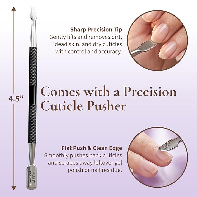Professional Cuticle Cutter & Pusher Trimmer Manicure Tools with Double Spring – Perfect Nail Care Tool for Manicure & Pedicure Beauty at Home/Spa/Saloon