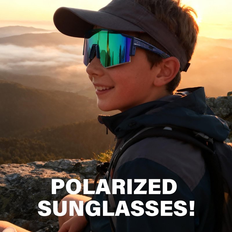 KUGUAOK Oversized Kids Sunglasses Youth Baseball Sun Glasses Boys Girls Softball Cycling UV400 Protection Goggles