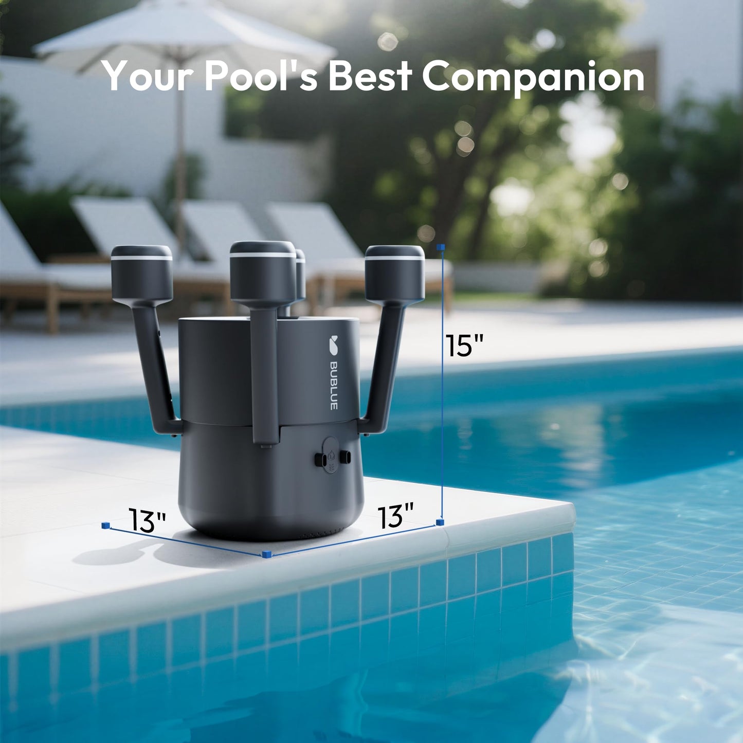 (2026 Upgrade) BUBLUE F10 Pool Surface Skimmer Robot, Pool Cleaner with App Control,Powerful Suction,5L Filter, Dual Cleaning Modes, AI Navigation,Ideal for In-Ground & Above-Ground Pools,Space Gray
