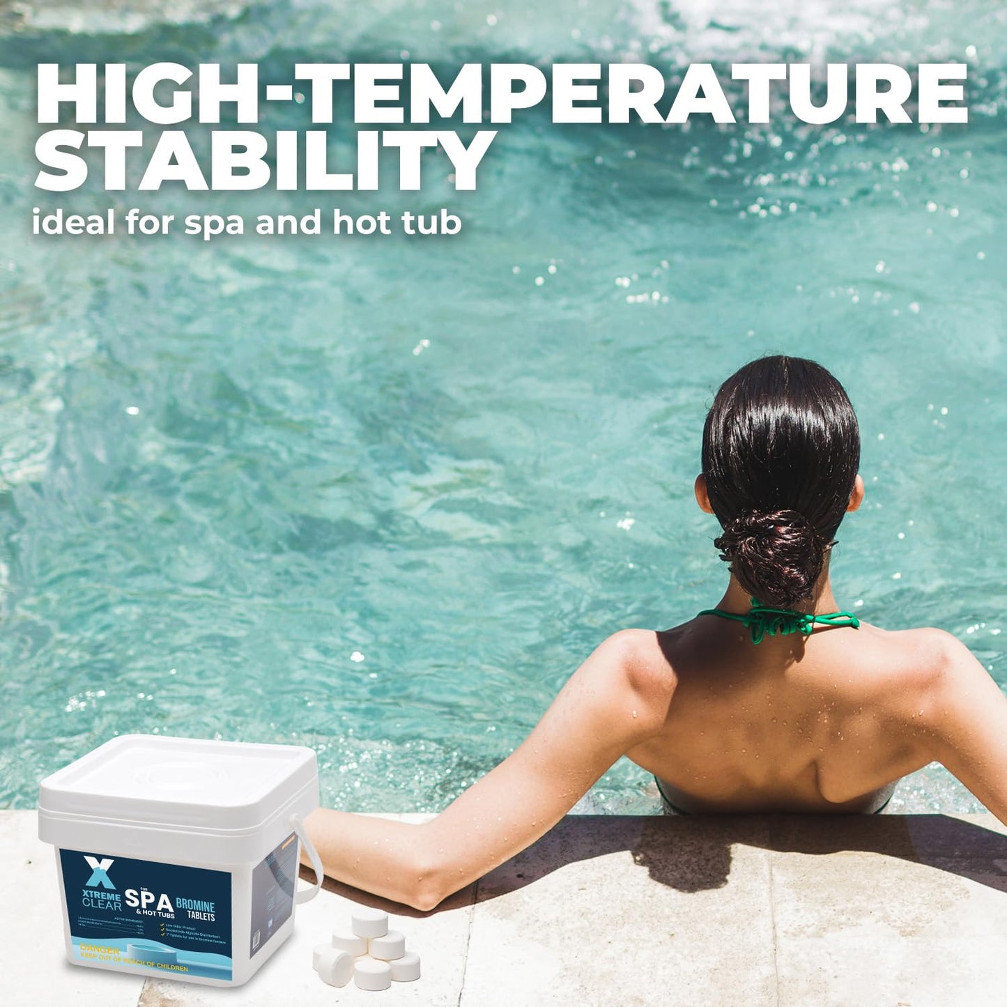 Xtremeclear Bromine Tablets for Spa & Hot Tub – 5 lbs Bottle, 1-Inch Tablets, NSF/ANSI 60 Certified, Long-Lasting Sanitizer for Clean Water