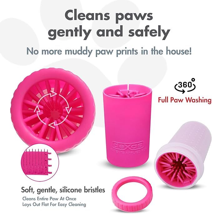 Dexas Dog Paw Cleaner, Small, Pink, Dog Accessories and Pet Supplies