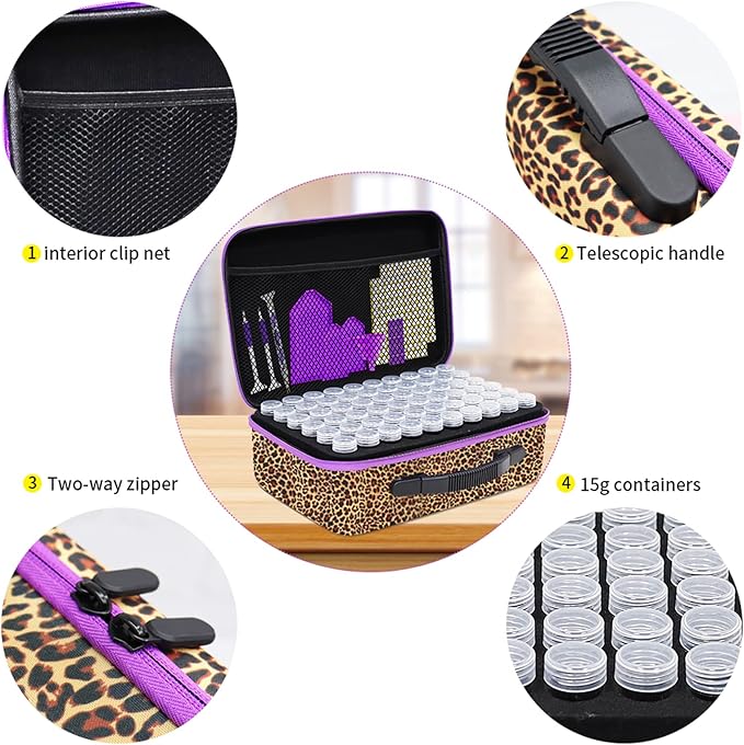 ZORETCO Diamond Painting Storage Containers,120 Slots Diamond Painting Accessories Kits with Tools for Diamond Art Craft Jewelry Beads Organizer