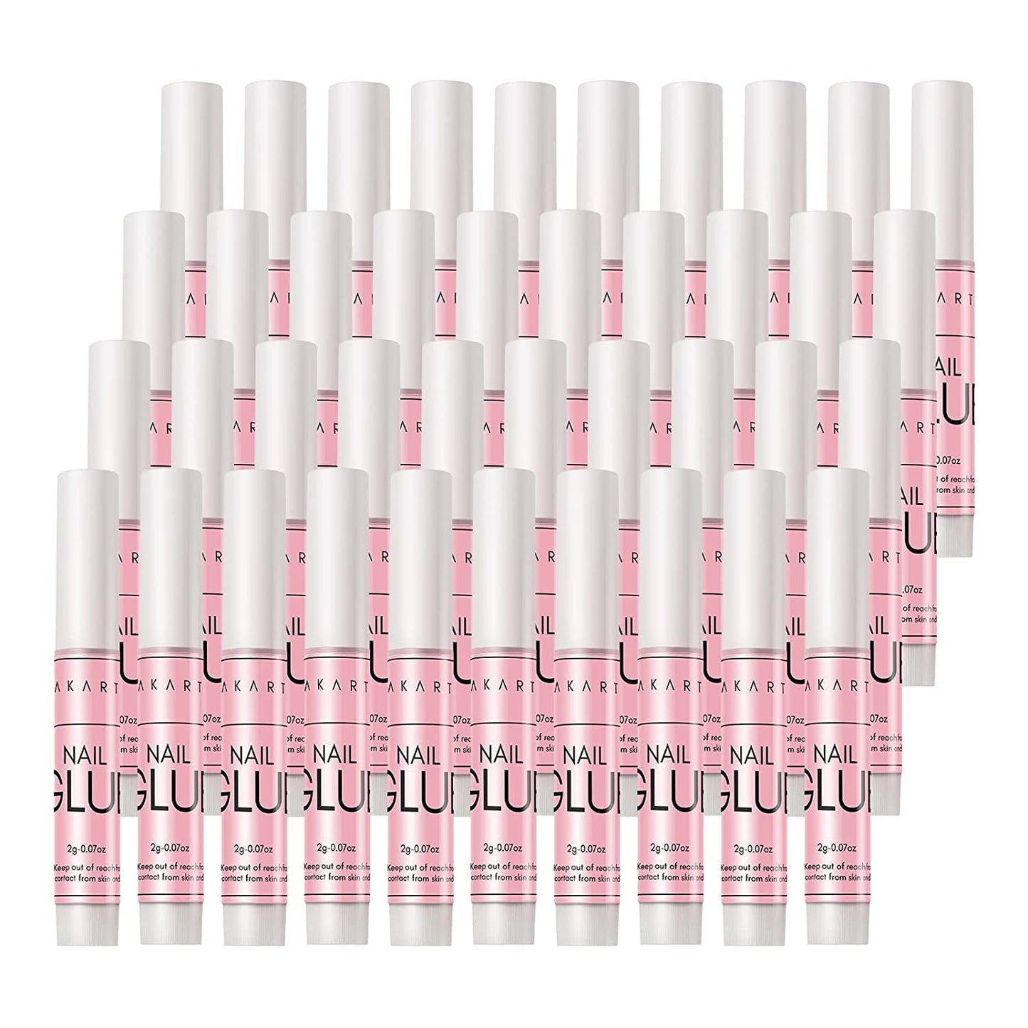 Makartt 40 Pcs Strong Nail Glue for Press on Nails, Fast Dry Quick Adhesive for Fake Nails and Acrylic Tips, Clear Professional Glue on Nails for Broken Nail Repair Salon Manicure Home DIY, Hema-Free