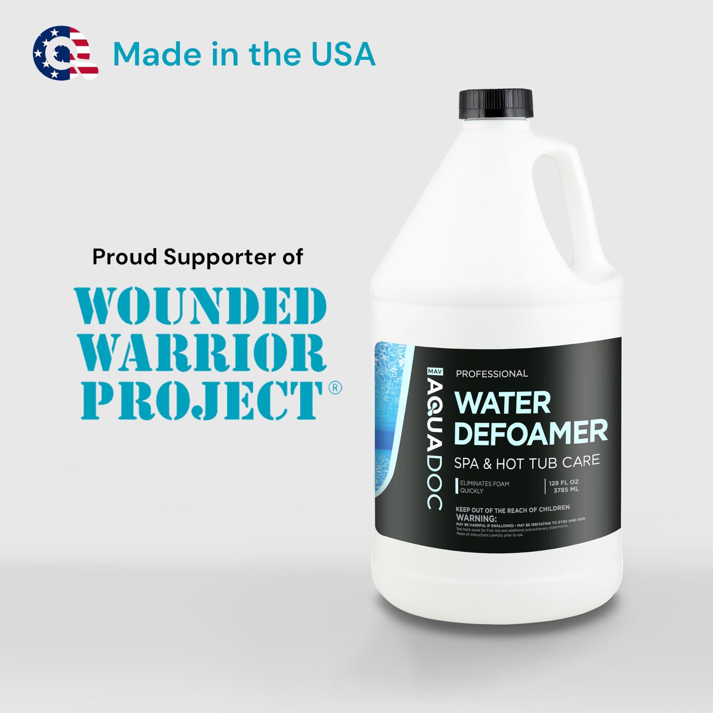 Hot Tub Defoamer - Spa Defoamer for Hot Tub Owners 128oz, Spa Anti Foam to Keep Foam Down, Hot Tub Chemicals Made in USA - AquaDoc