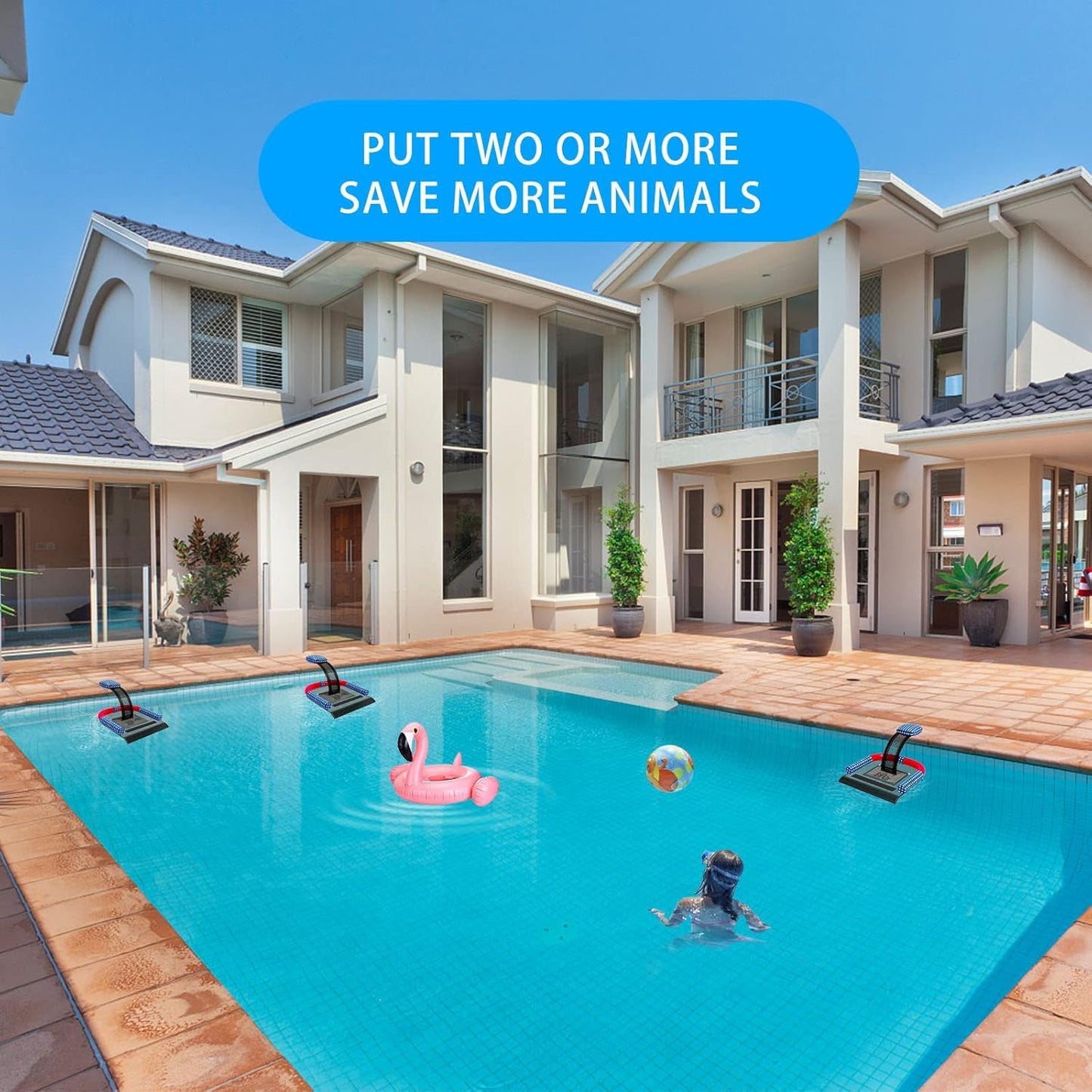 Animal Saving Escape Ramp with Pool Surface Skimmer Catcher, Floating Ramp Rescues, Pond & Pool Critter Escape Ramp Saving Frogs, Toads Animal Mice, Birds