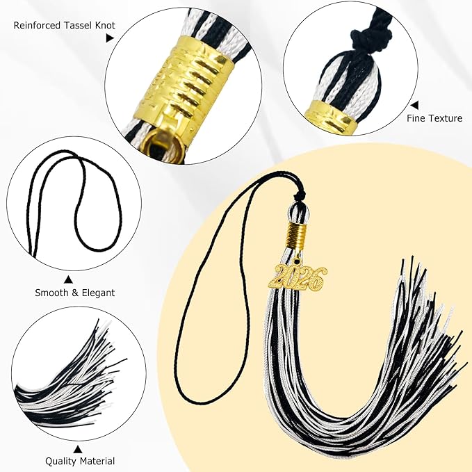 GraduationMall Single&Multiple Color Graduation Tassel with 2026 Year Charm 9"