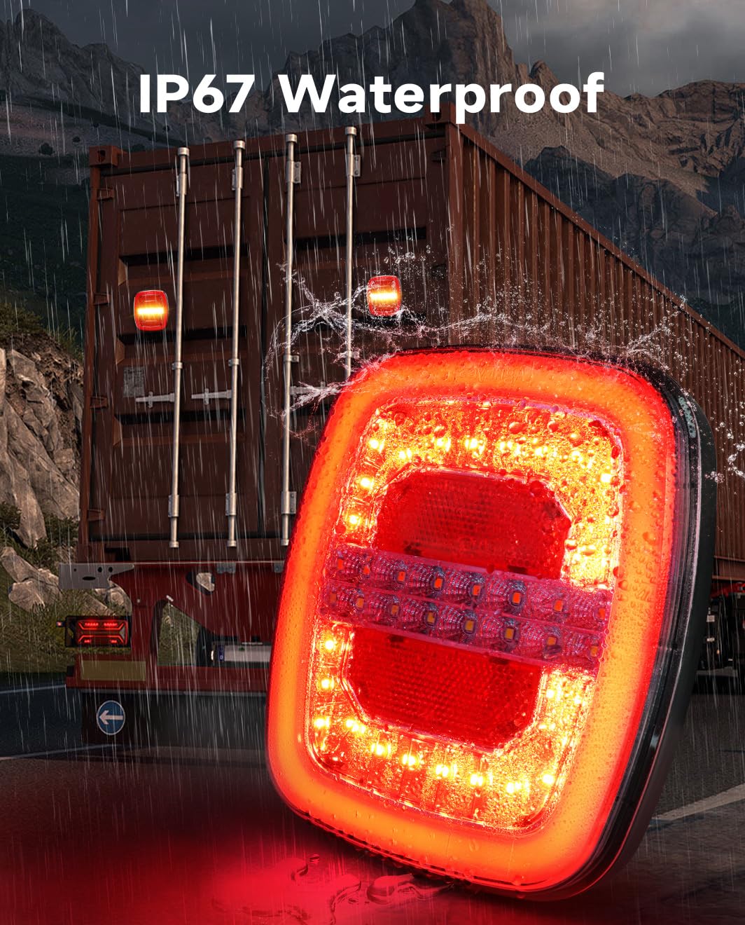 Agrieyes Wireless Trailer Lights for Big Trucks, USB-C Rechargeable Magnetic Trailer Light for Towing with Warning Mode, Portable LED Tow Lights Kit for Trucks Boat RV