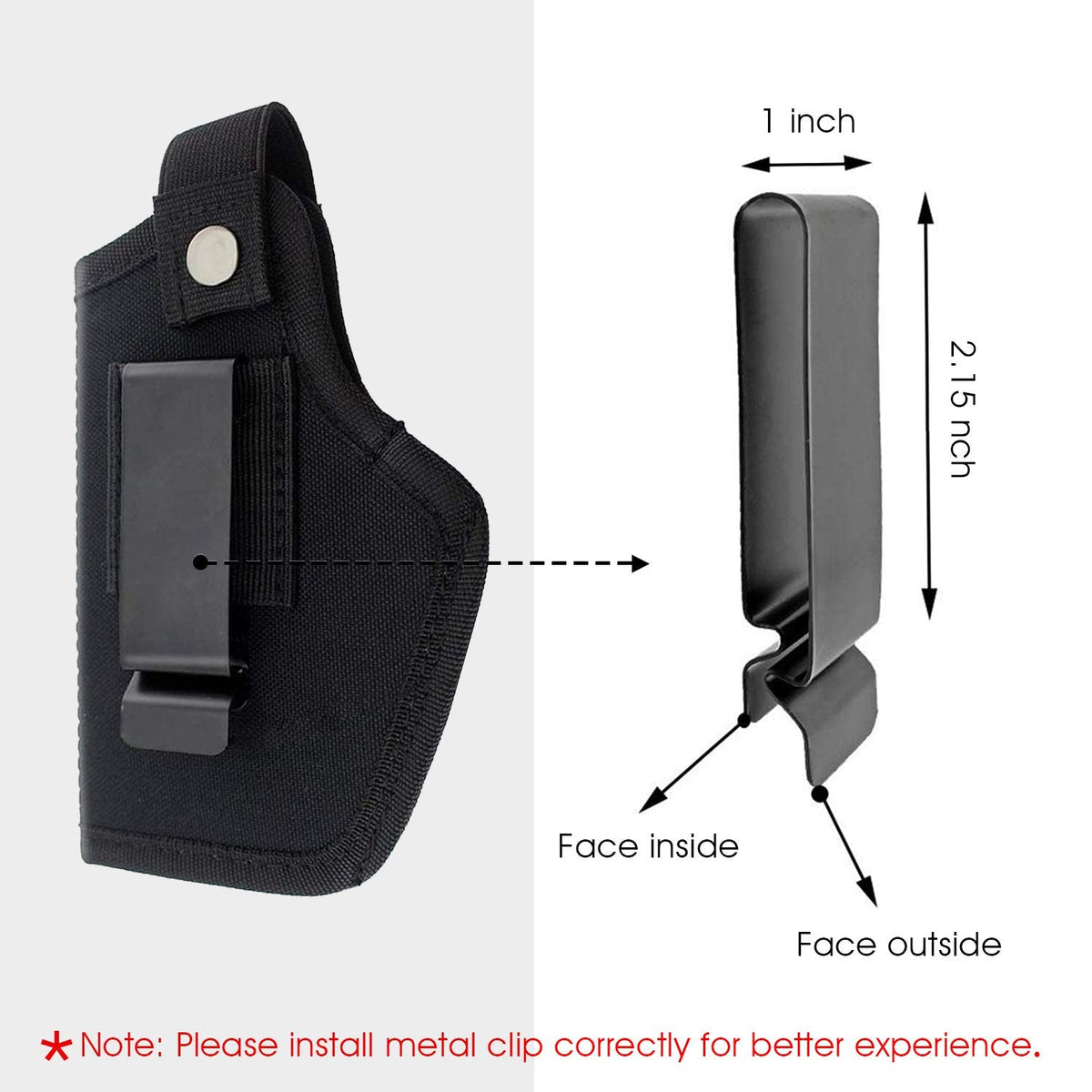 2 Pack Upgrade Concealed Carry Gun Holster for Men Women, Universal IWB OWB Holster Right/Left Hand Draw Fits S&W M&P Shield 9MM Glock 19 26 27 42 43 Subcompact Compact Pistols