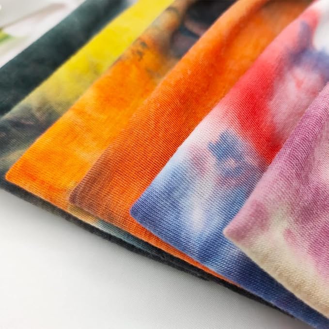 YONUF Headbands For Women Workout Wide Headband Yoga Head Bands For Women's Hair Accessories Fashion Band Tie Dye 6 Pack