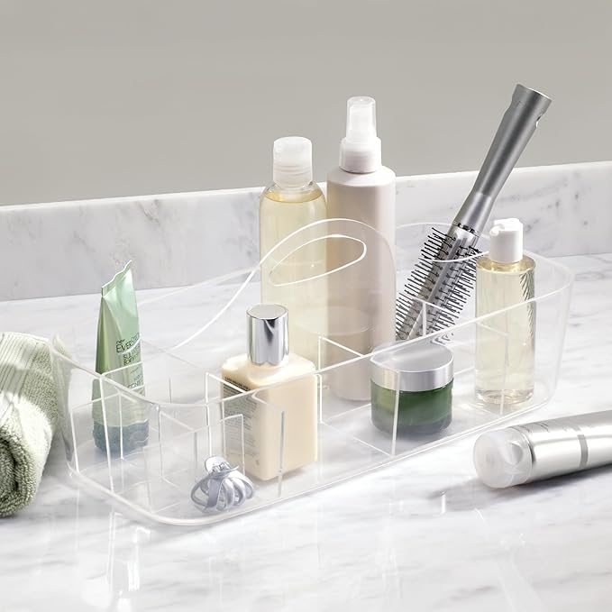 iDesign Recycled Plastic Cosmetic Organizer Tote, The Clarity Collection Ã¢ÂÂ 14.5Ã¢ÂÂ x 7Ã¢ÂÂ x 5.75Ã¢ÂÂ, Clear Bin