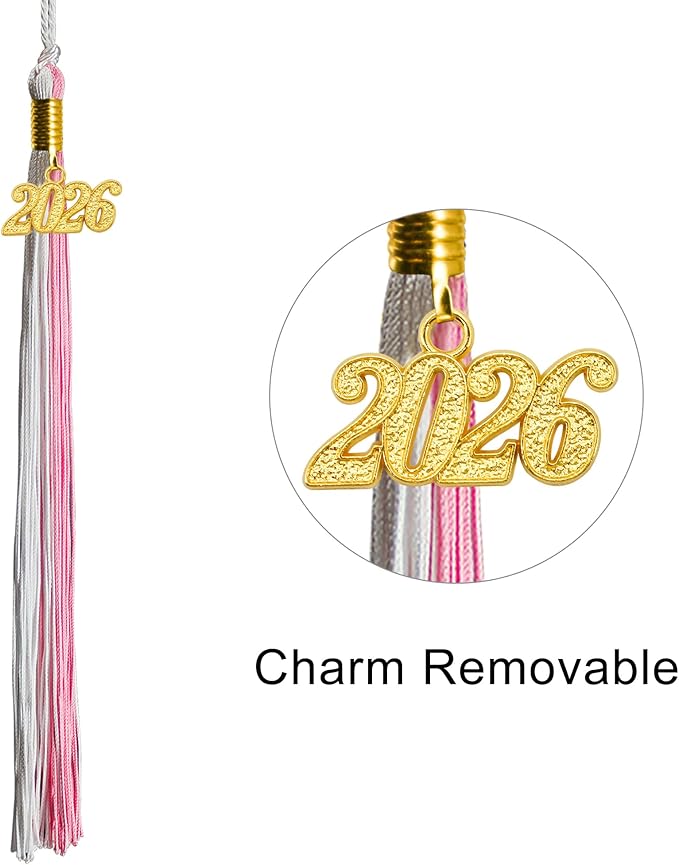 GraduationMall Single&Multiple Color Graduation Tassel with 2026 Year Charm 9"
