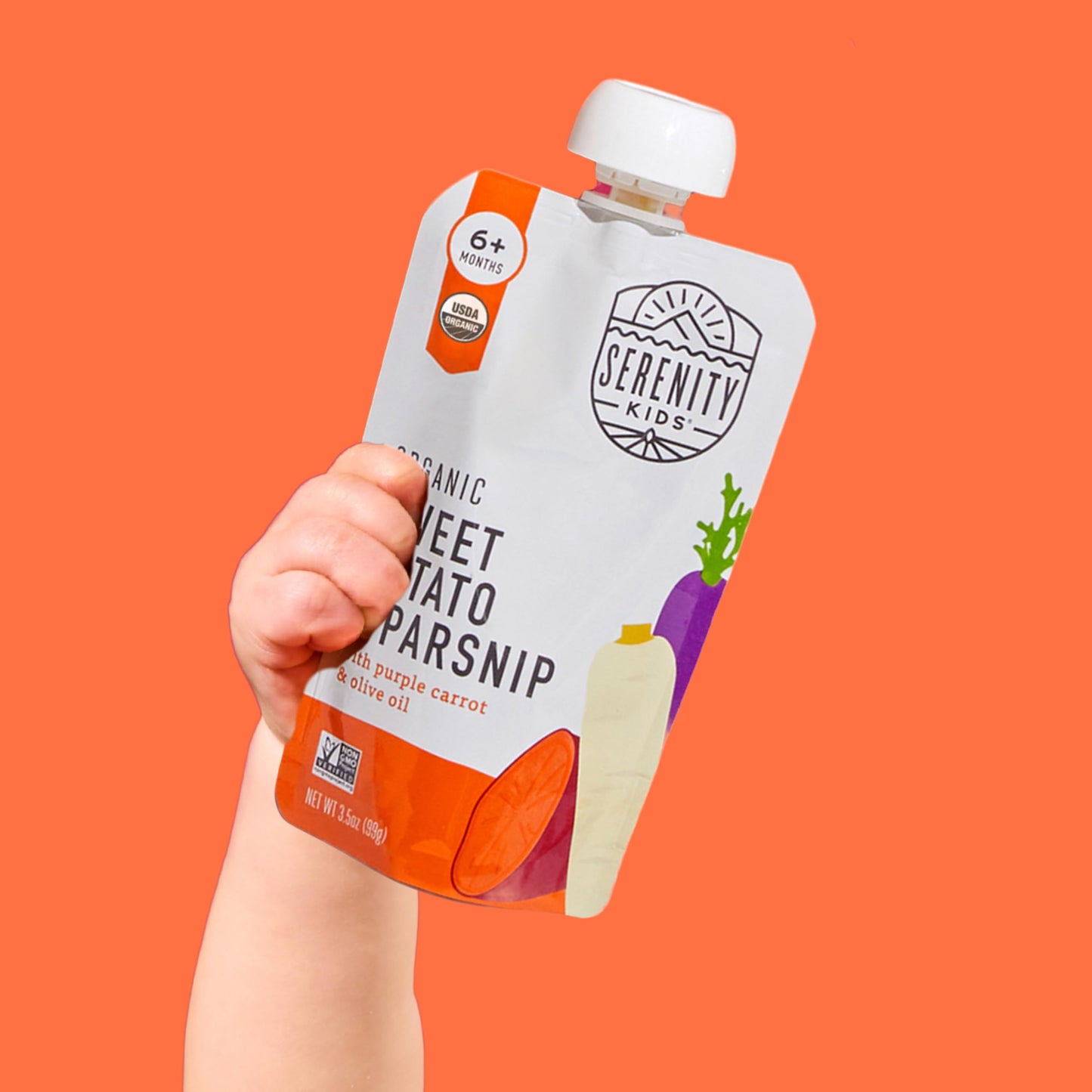 Serenity Kids USDA Organic Baby Food Pouches - No Added Sugar Baby Puree Pouch - Healthy Toddler Snacks & Meals - BPA-Free Recyclable Packaging - 18 Pack, 3.5 Oz