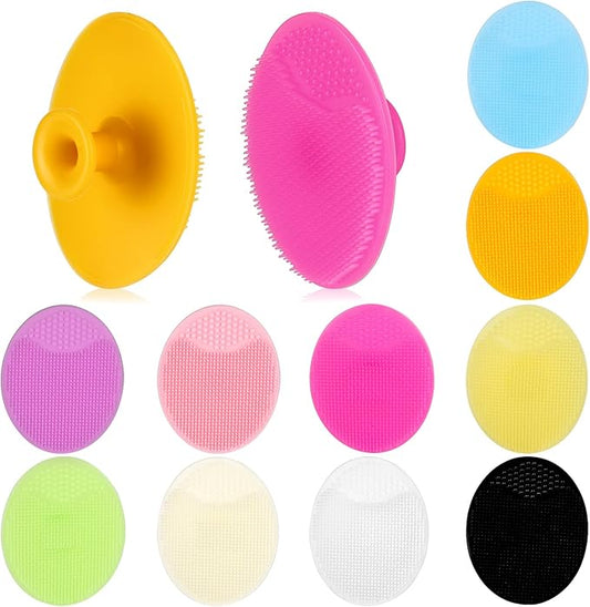 10 Pcs Silicone Face Scrubbers with Suction, Exfoliating Facial Cleansing Brush for Gentle Exfoliation & Deep Cleaning - Multi Colored