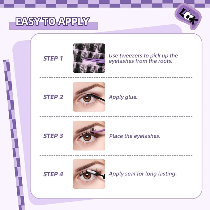 B&Q Manga Lashes Clusters Anime Lashes 8-18mm Mixed 120pcs Eyelash extension Manga Style Lash Feature Side Spike Cat Eye Eyelash Clusters Perfect Choice for Beginners at Home (Lash-Anime 01)