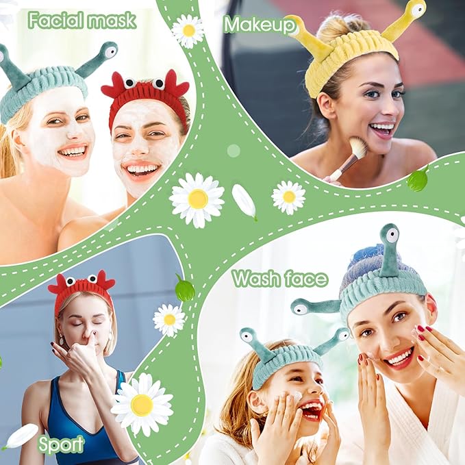 2 Pack Spa Headband Makeup Brush Set, Bowknot Hair Bands With Silicone Face Mask Brush, Coral Fleece Elastic Headband for Face Washing Shower Sports Makeup Beauty Skincare