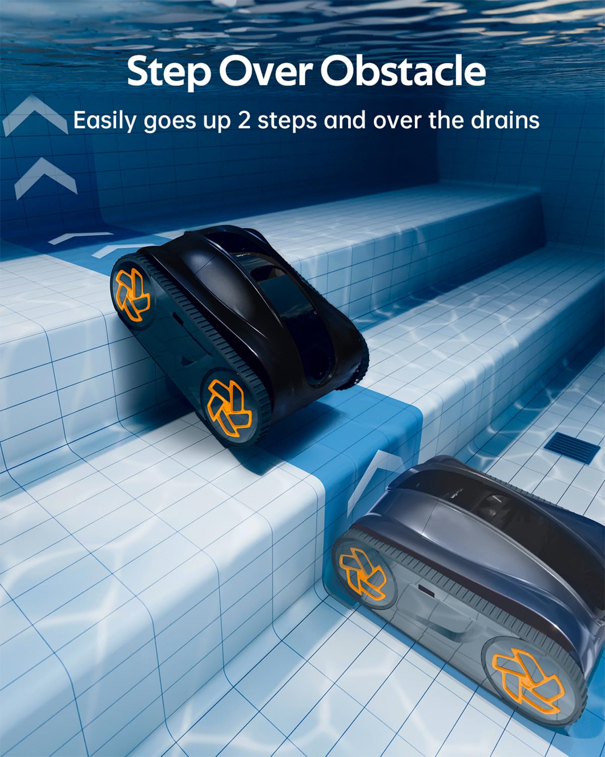iGarden Robotic Pool Cleaner K Series, Cordless Pool Vacuum Robot for Inground & Above Ground Pools, Smart Navigation, Touchscreen, Self-Parking, Cleans Floor, Wall & Waterline, 150 Min