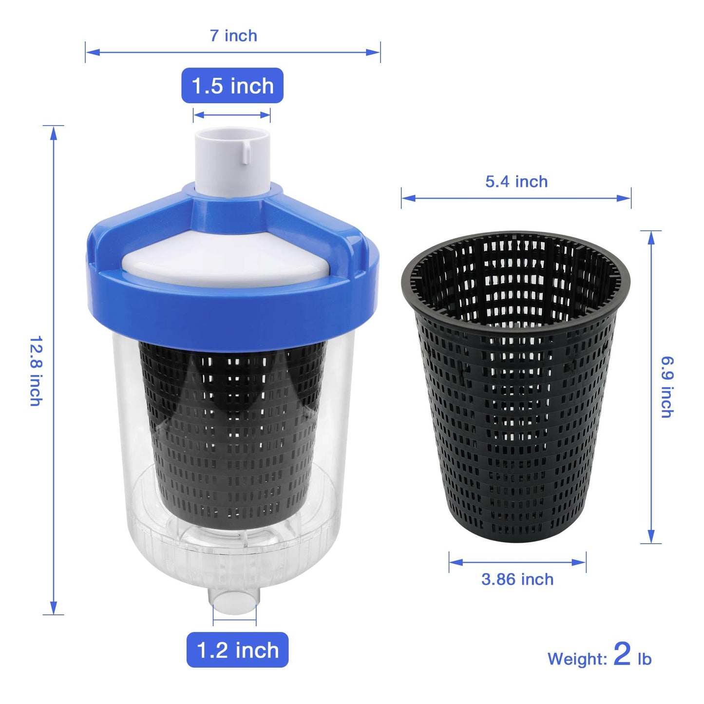 ATRACYPART Inline Pool Leaf Canister Compatible with Hayward W560 PoolVac Navigator Standard, Leaf Catcher Filter with Strainer Basket and 5 Skimmer Socks