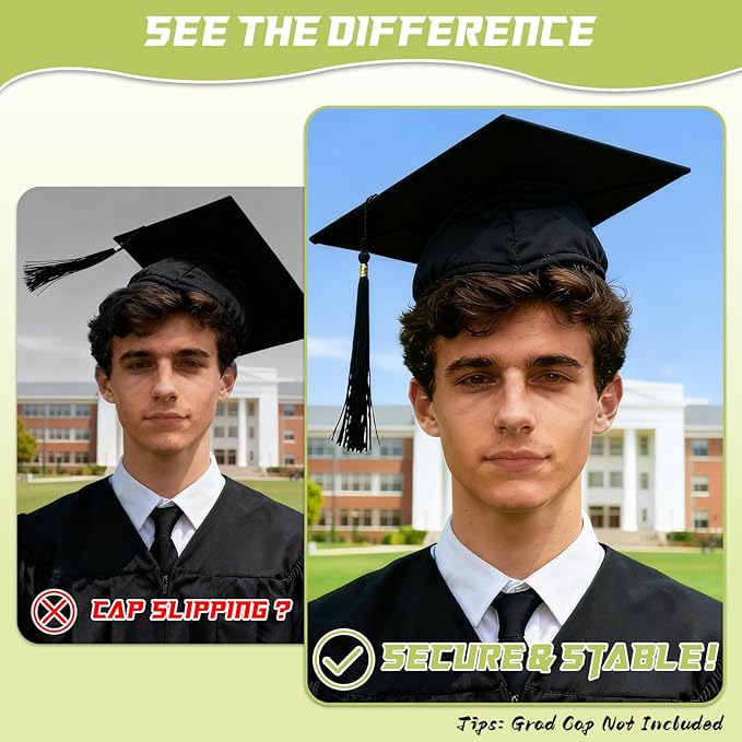 2026 Graduation Cap Headband, Grad Cap Headband, Anti-fall Hair Band for Grad Hat, Hat Accessories for Graduates
