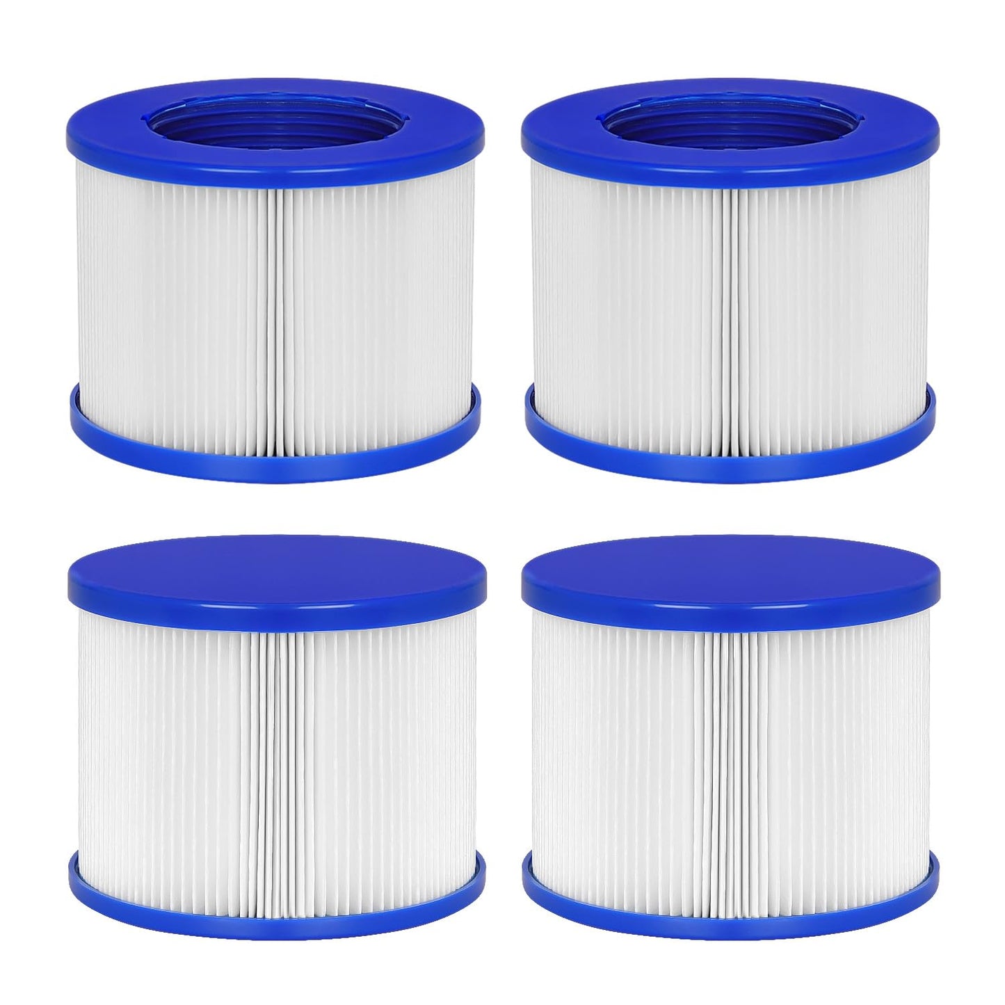 vkolim Hot Tub Replacement Filter Cartridges - Compatible with All RELXTIME, ALEKO, Wejoy, Aquaspa Hot Tub More - Screw-in Spa Filters for Inflatable Hot Tubs & Massage Pools (4 Pack)