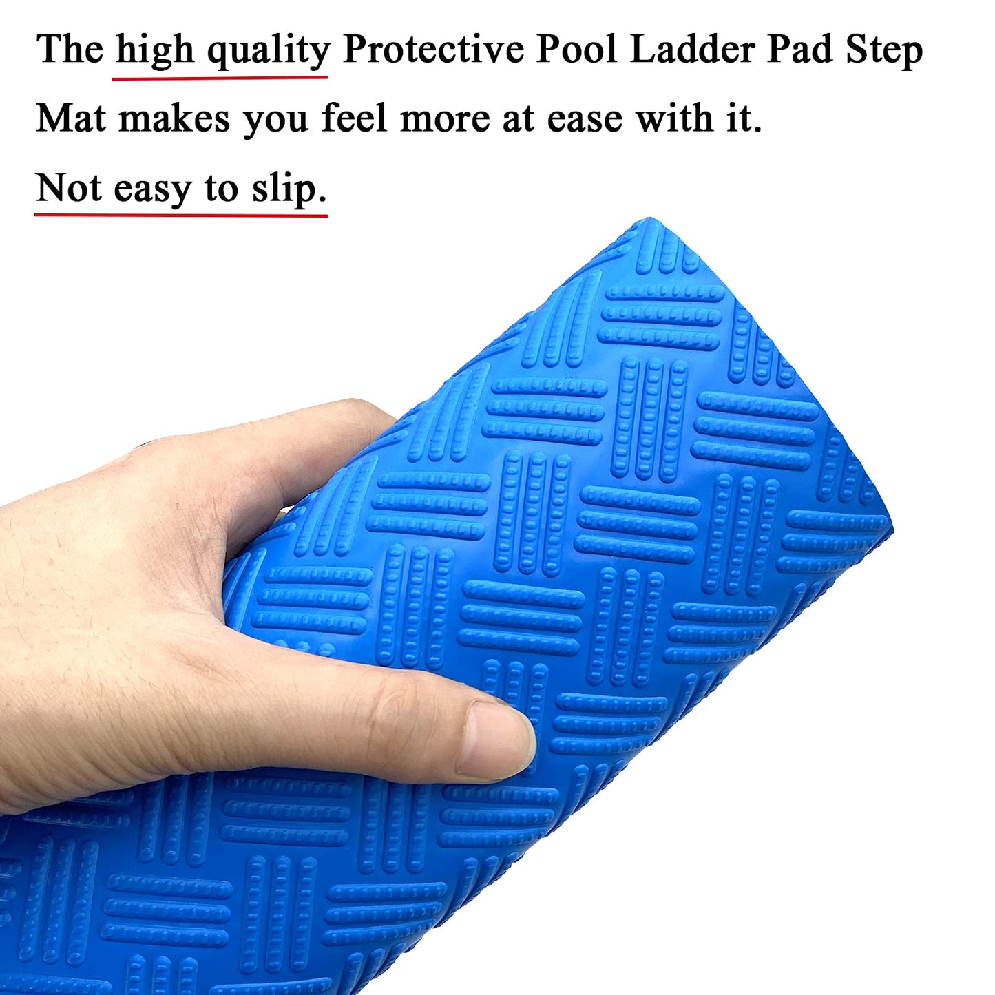 SKARUMMER Swimming Pool Ladder Mat - Protective Pool Ladder Pad Step Mat with Non-Slip Texture, Blue Medium Blue Medium Pool Step Mat, Pool Liner Protection Mat (36 X 36 inch)