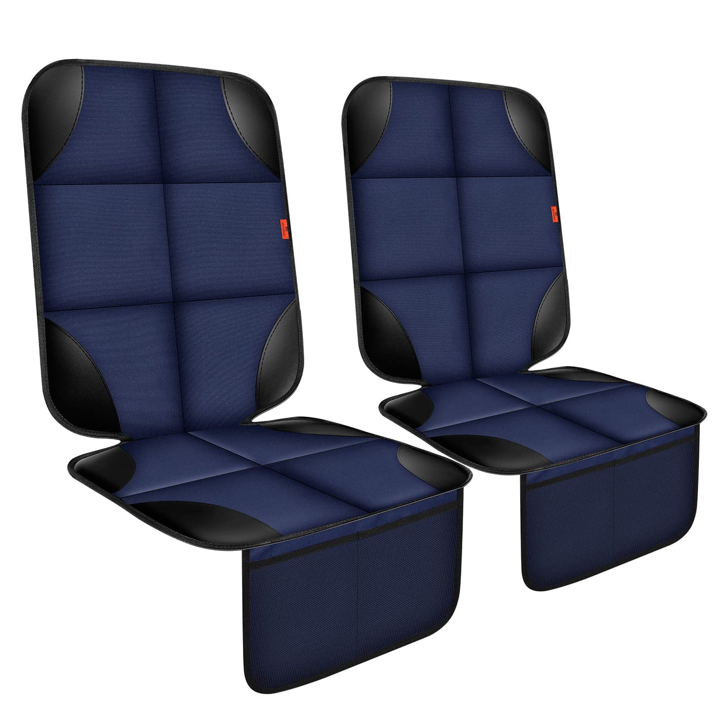XHYANG Car Seat Protector 1 Pack Car Seat Cushion Mat Thickest Padding,Waterproof 600D Fabric Car Seat Covers for Non-Slip Backing Mesh Pockets for Baby and Pet (Blue, 2 Pcs)