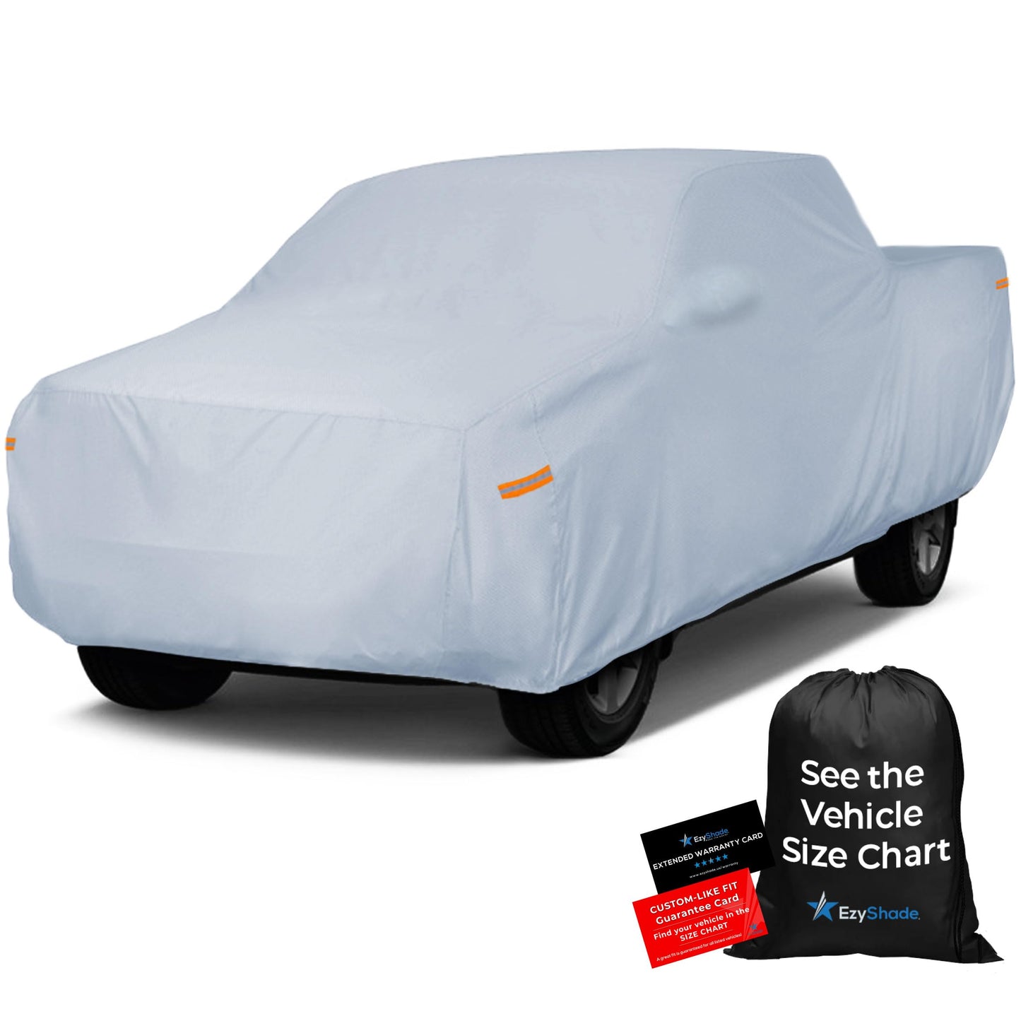 EzyShade 10-Layer Truck Cover Waterproof All Weather. See Vehicle Size-Chart for Accurate Fit. Full Outdoor Pickup Truck Covers for Ranger Frontier Tacoma. Sun Wind Rain. Size T1 (See SizeChart)