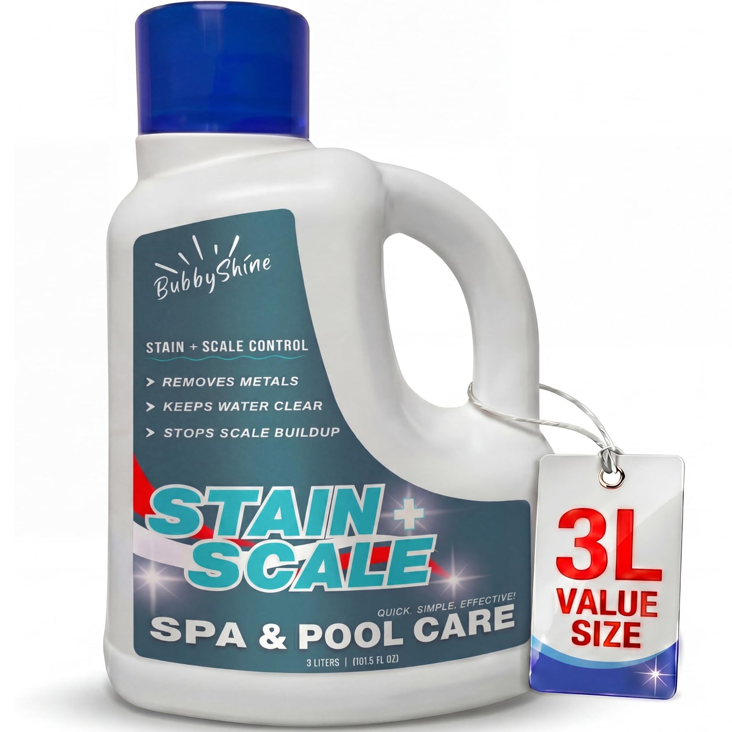 Stain and Scale Control for Hot Tub, Pool Stain Remover, Metal Sequestrant for Pool & Spa, Hot Tub Descaler Support, Mineral Inhibitor, 3 Liter – BubbyShine