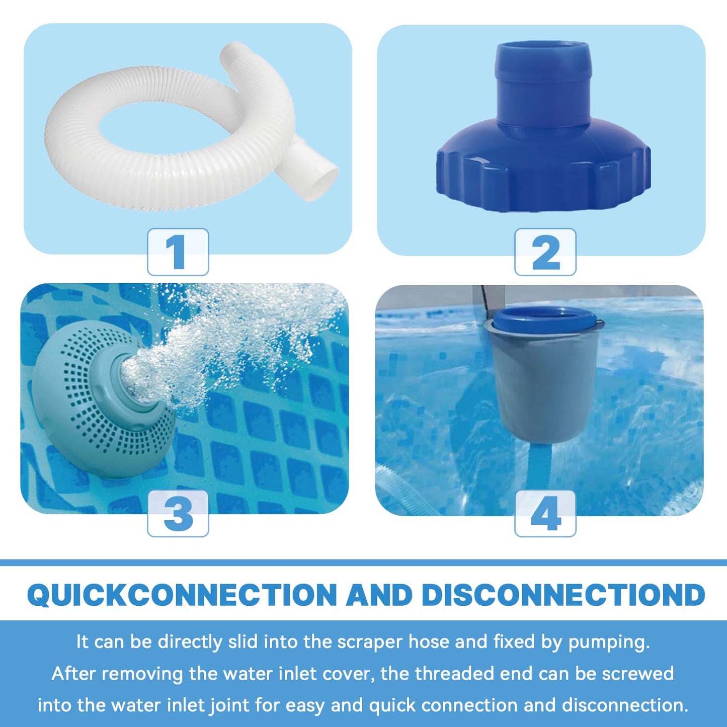 25016 Above Ground Pool Skimmer Hose and Adapter B Replacement Part Set Compatible with Intex Above Ground Pool Skimmer