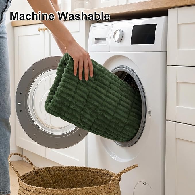 Smiry Couch Cover for Dogs Washable, Non Slip Fuzzy Pet Couch Covers for 3 Cushion Sofa Pet Friendly, Thick Soft Sofa Slipcovers Cushion Protector (Dark Green, 27.6" x 27.6")