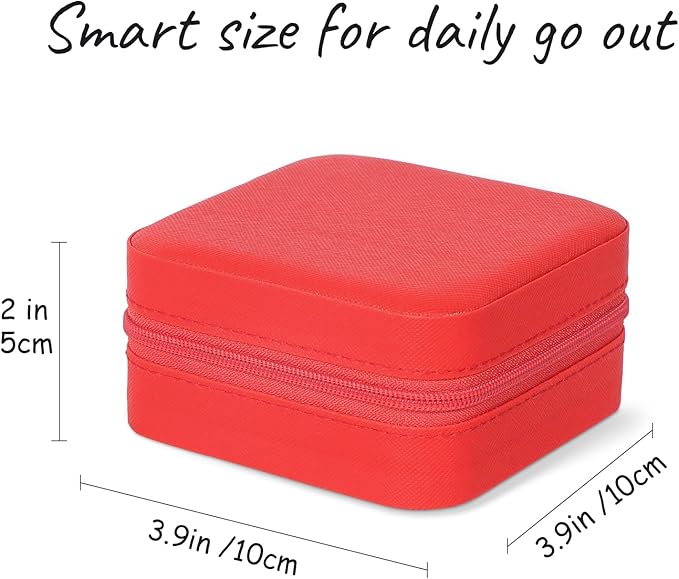 Travel Jewelry Case Small Jewelry Box Jewelry Organizer Storage Case Portable PU Leather Mini Jewelry Travel Case for Girls Womens Earring, Necklace, Rings,Bracelets