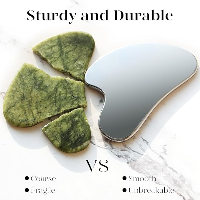 BAIMEI IcyMe Stainless Steel Gua Sha Facial Massager Tools |Relax Back Muscles | Face Sculpting | Daily Beauty Routine | Guasha Tool for Face|Skincare Gift for Women